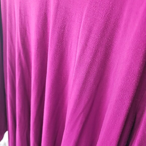 Plum V Neck Jersey Knit Blouse - Picture 2 of 5